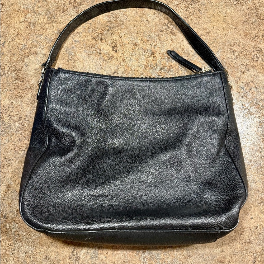 Kate Spade Black Pebbled Leather Shoulder bag with Gold Accents - Picture 2 of 8